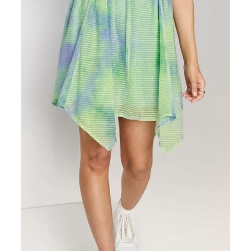 Wild Fable Women's Babydoll Dress Blue Flare Colorful tie dye - Picture 2 of 2